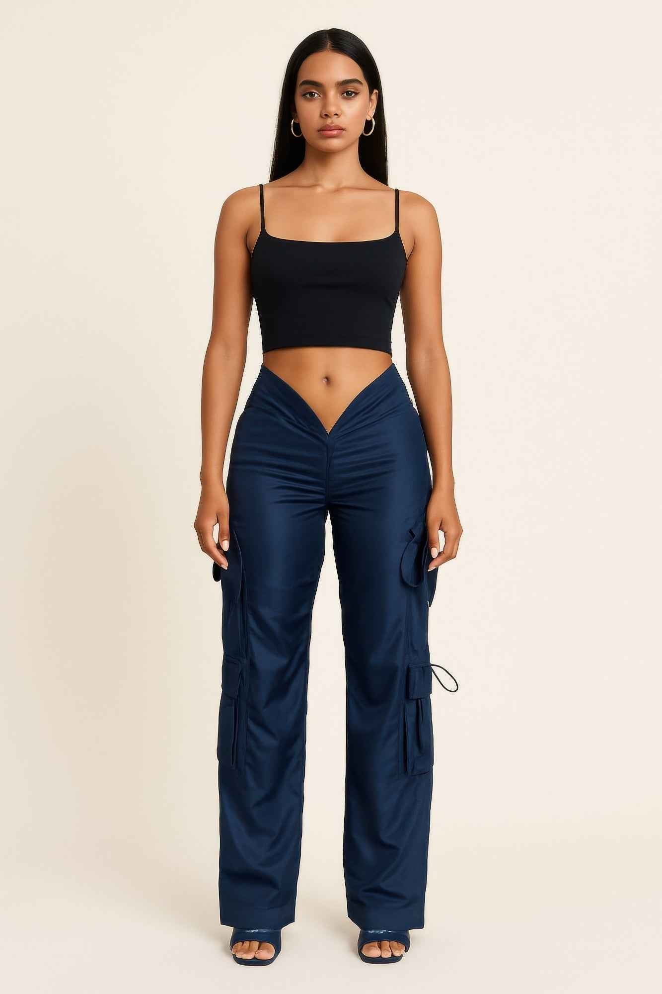 V Cut Cargo Pants