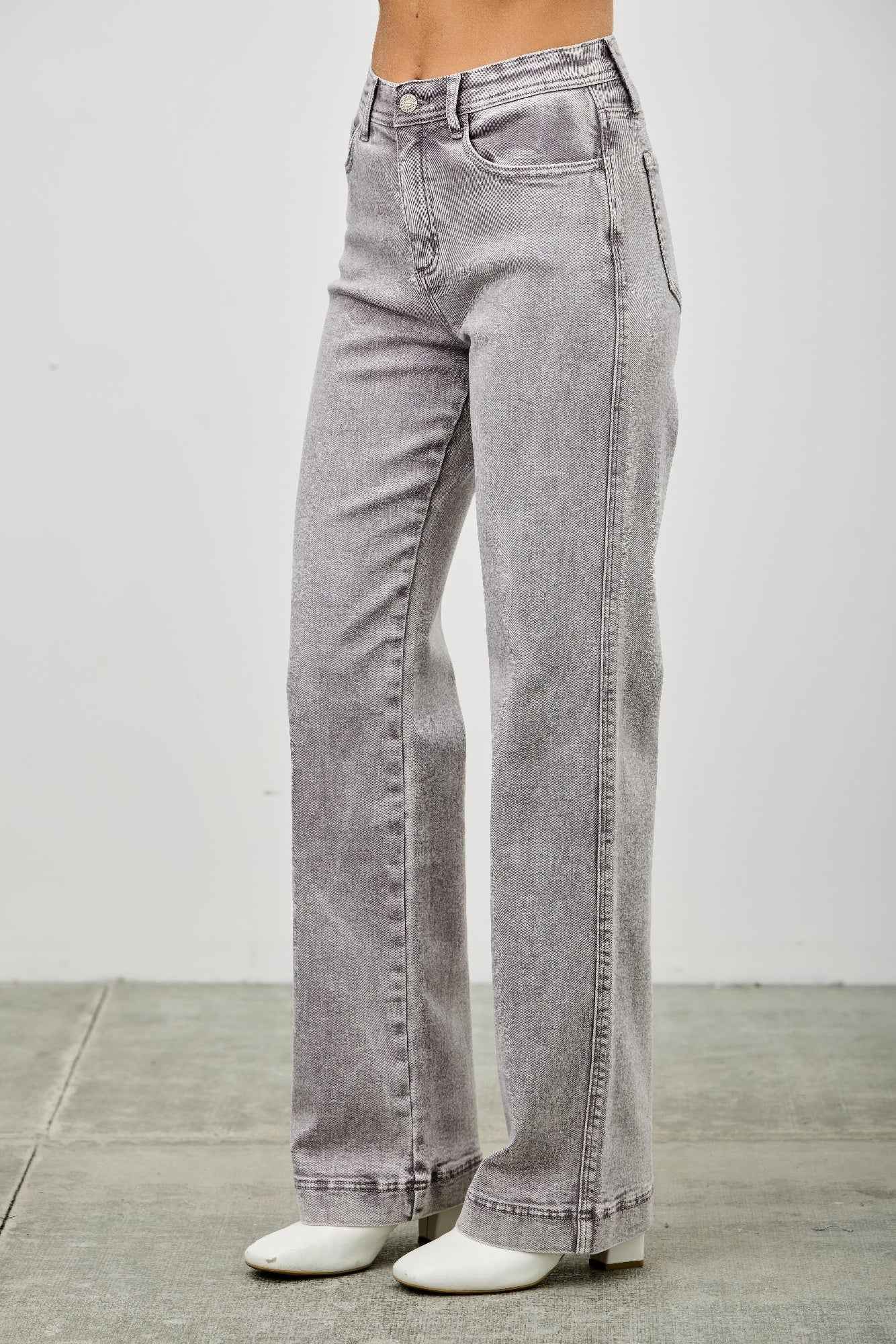 High Rise Slim Wide Straight