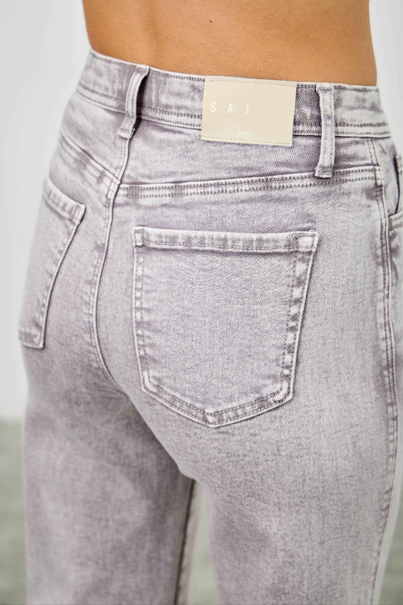 High Rise Slim Wide Straight