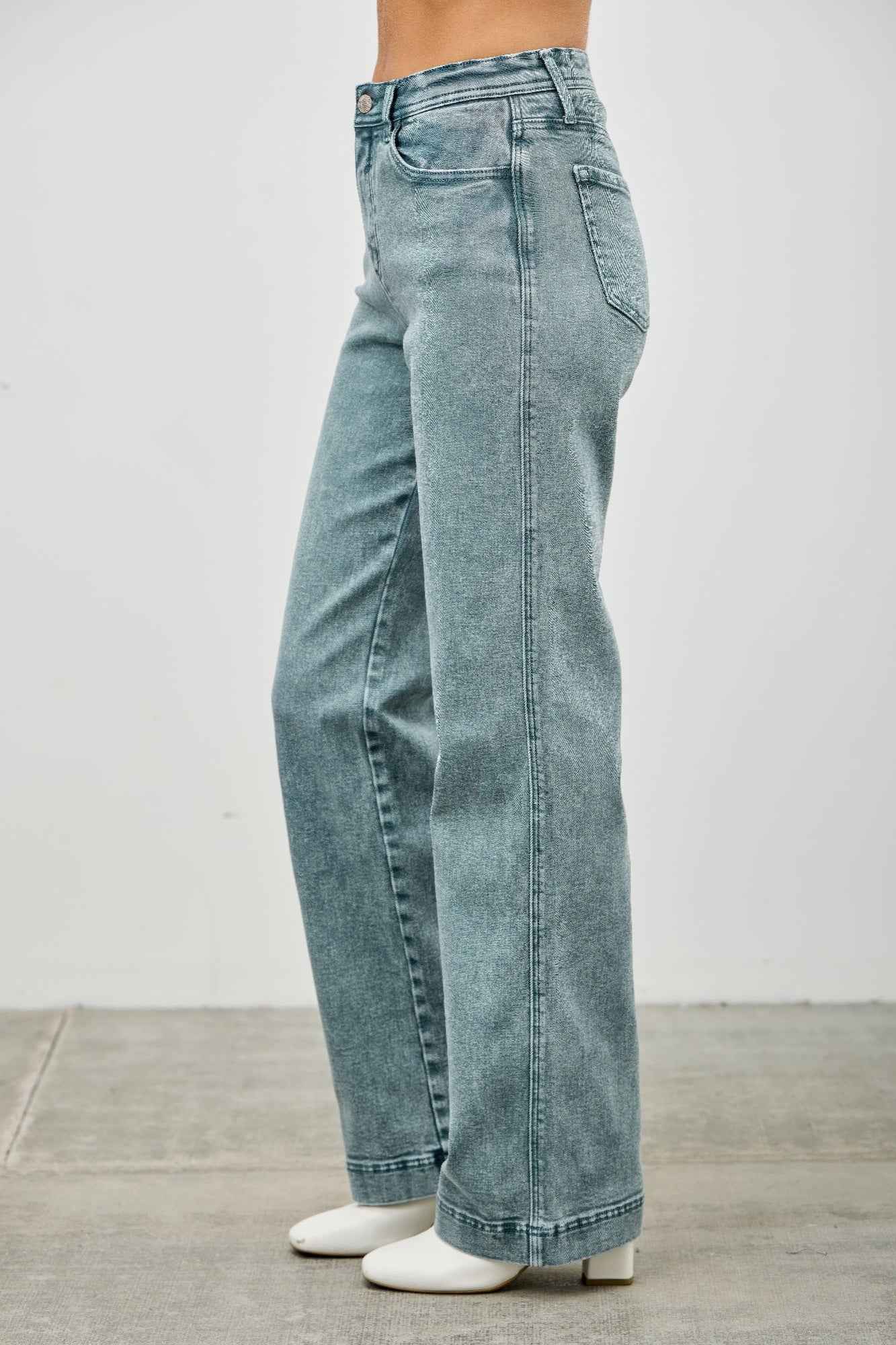 High Rise Slim Wide Straight