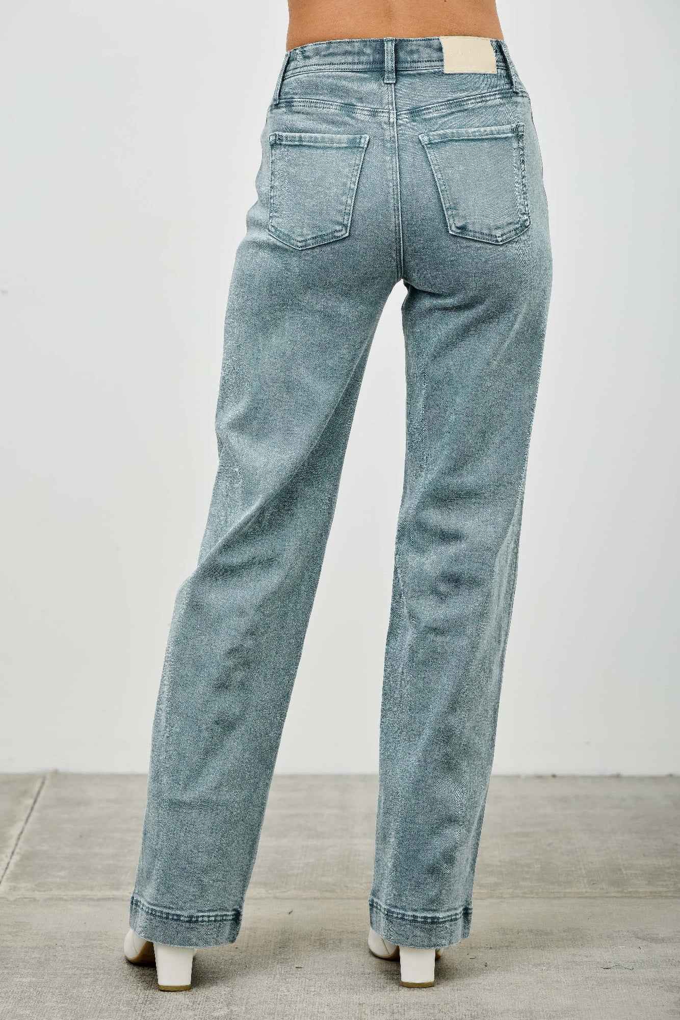 High Rise Slim Wide Straight