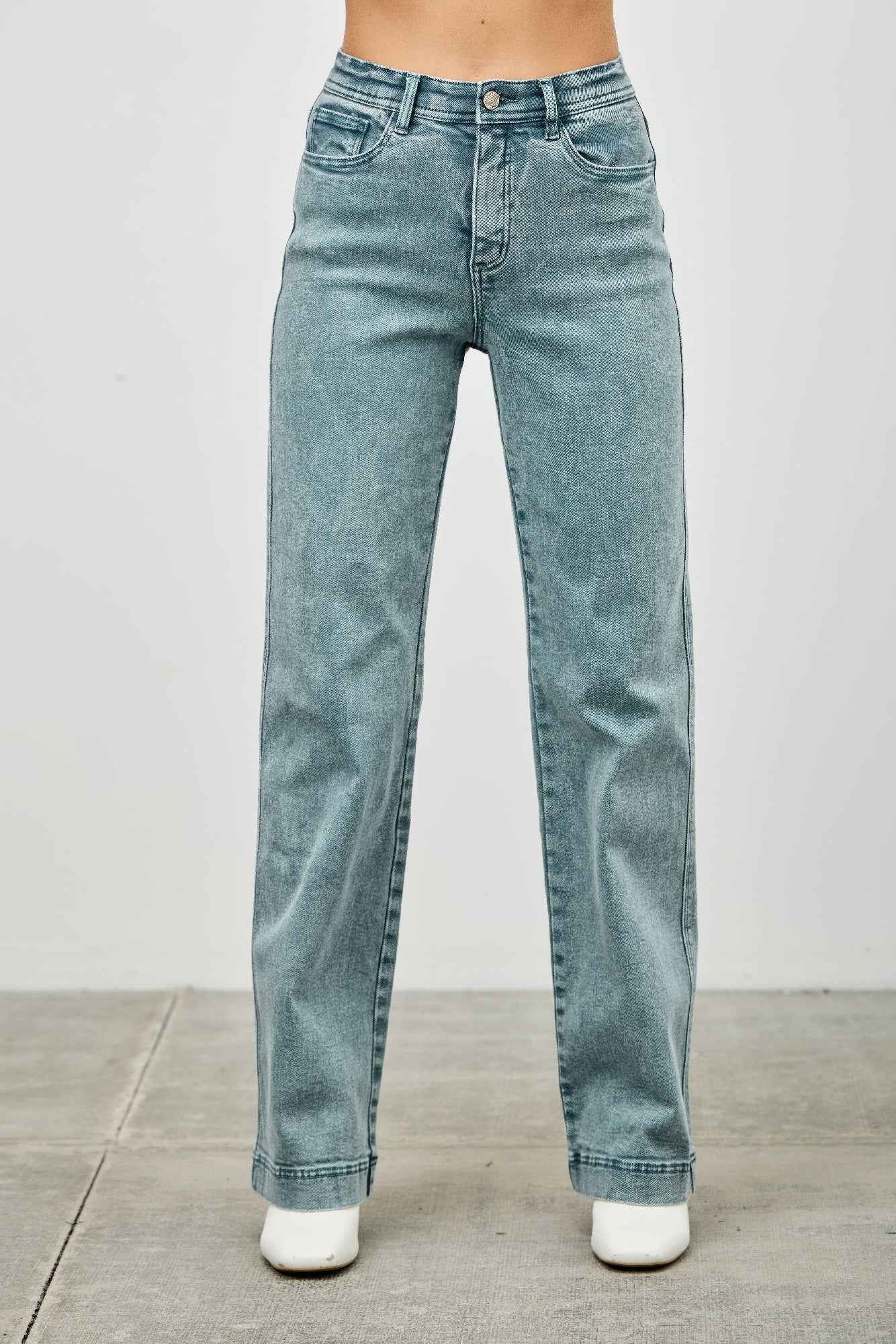 High Rise Slim Wide Straight