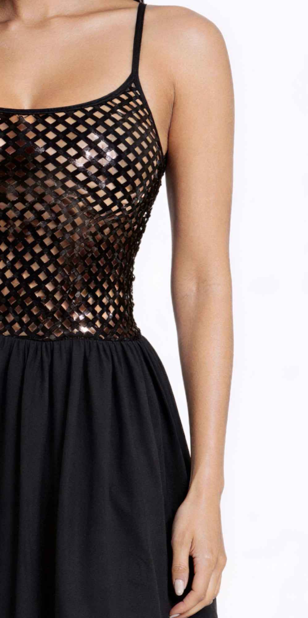 Netted Sequin Maxi Dress