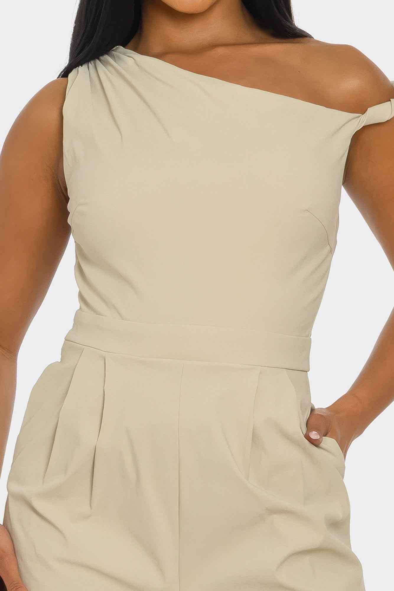 Chic Poise One-shoulder Jumpsuit