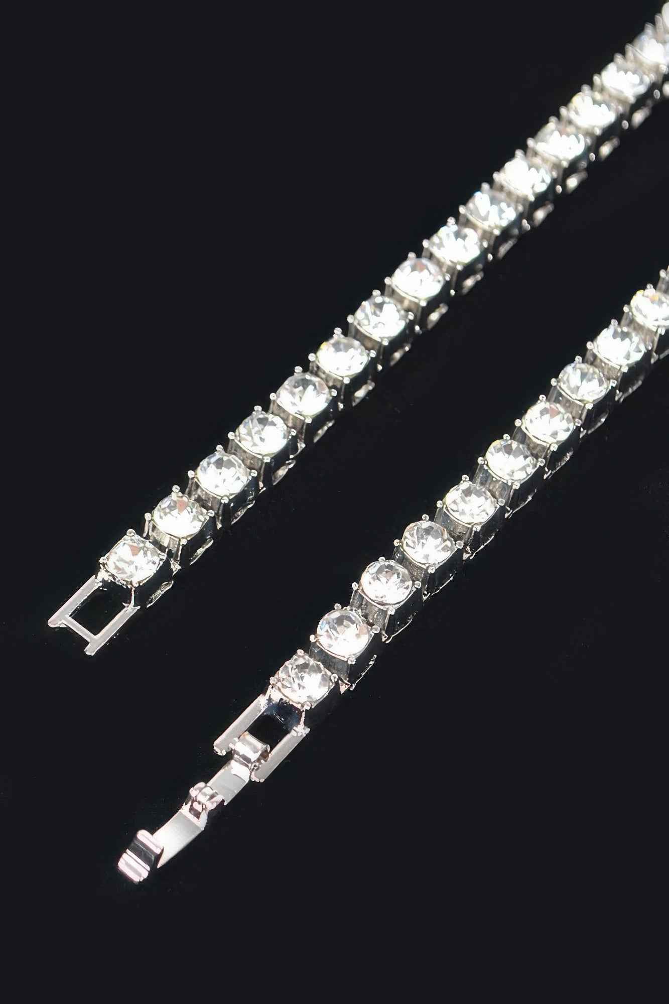Rhinestone Chain Layered Necklace Chain
