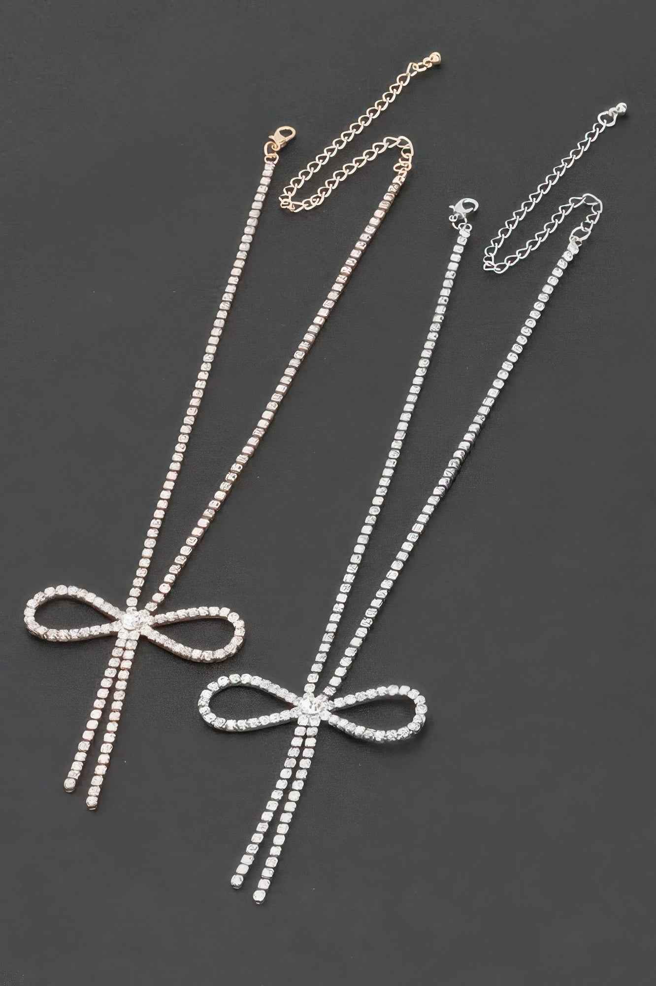 Rhinestone Ribbon Necklace