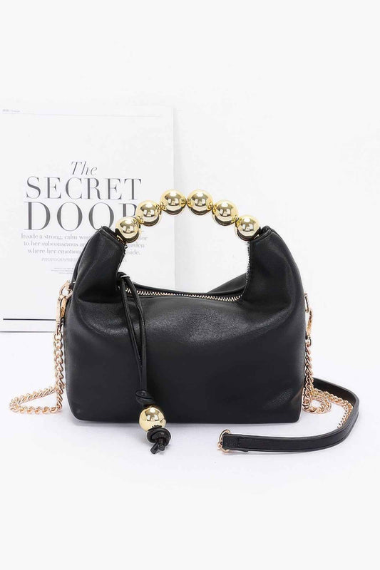 Faux Leather Ccb Ball Handle Bag