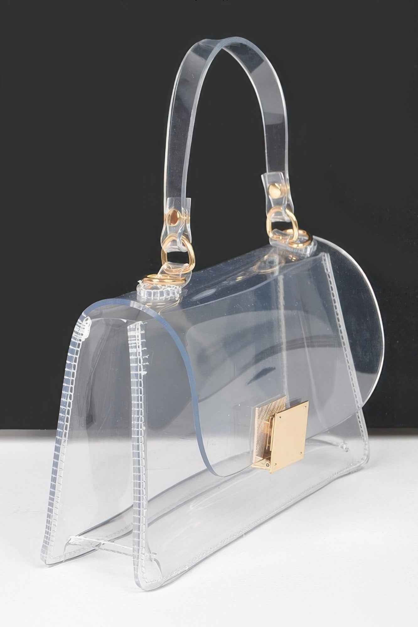 Transparent Top Handle Flap Clutch