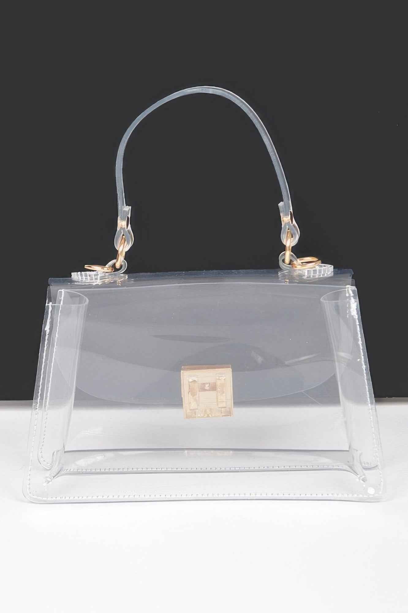 Transparent Top Handle Flap Clutch