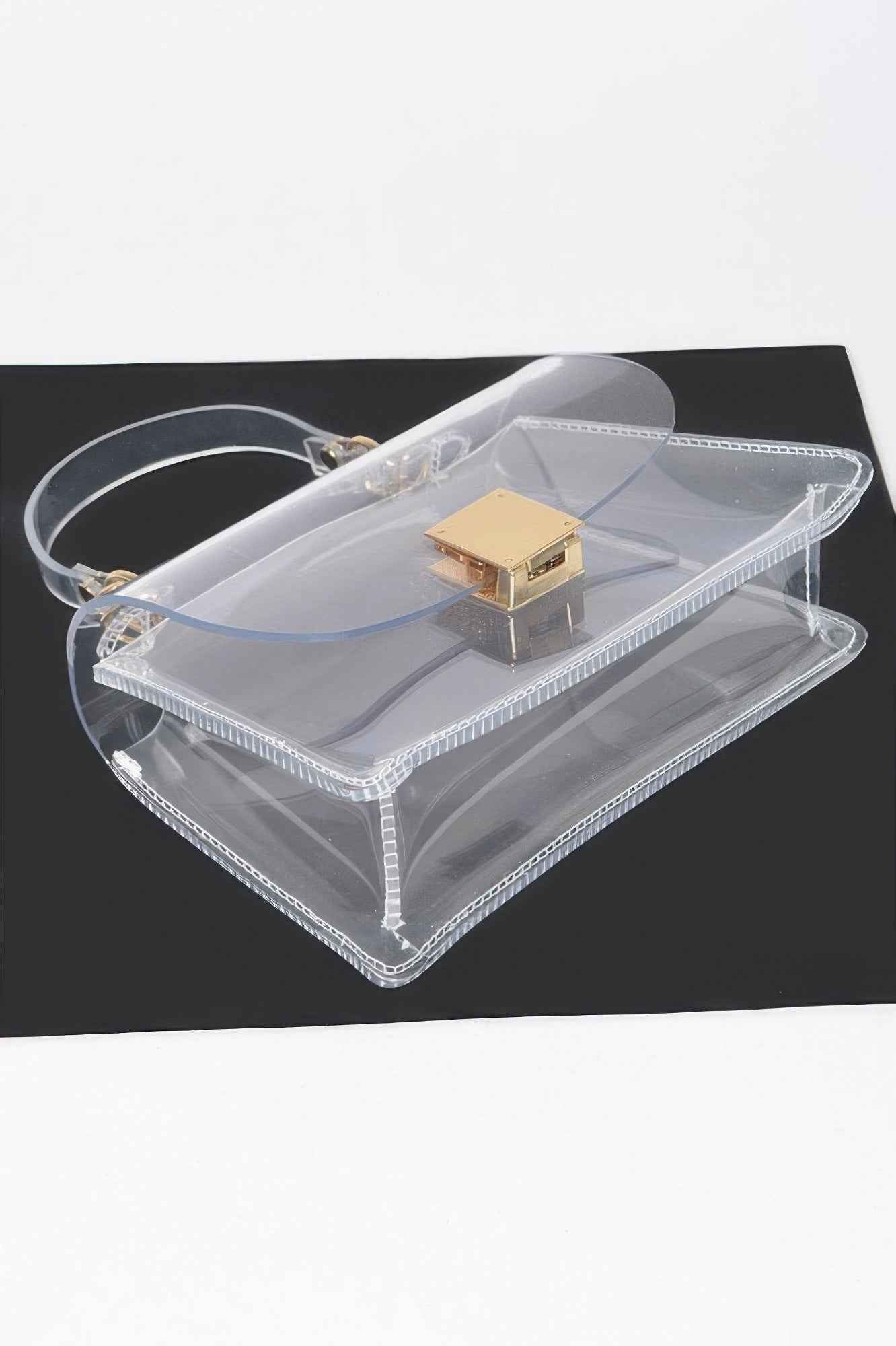 Transparent Top Handle Flap Clutch