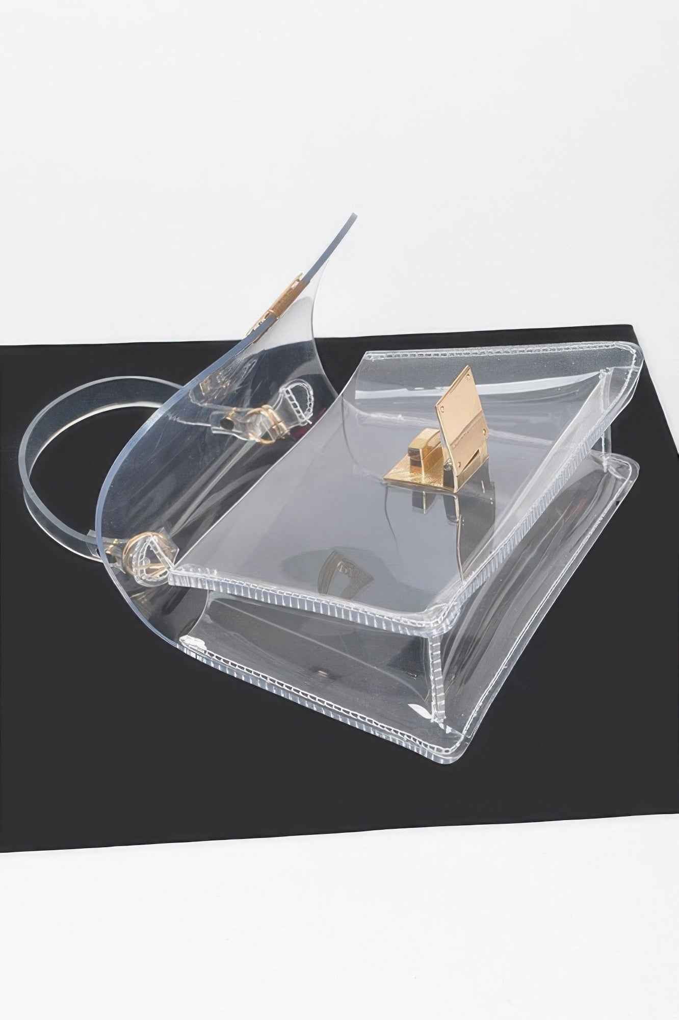 Transparent Top Handle Flap Clutch