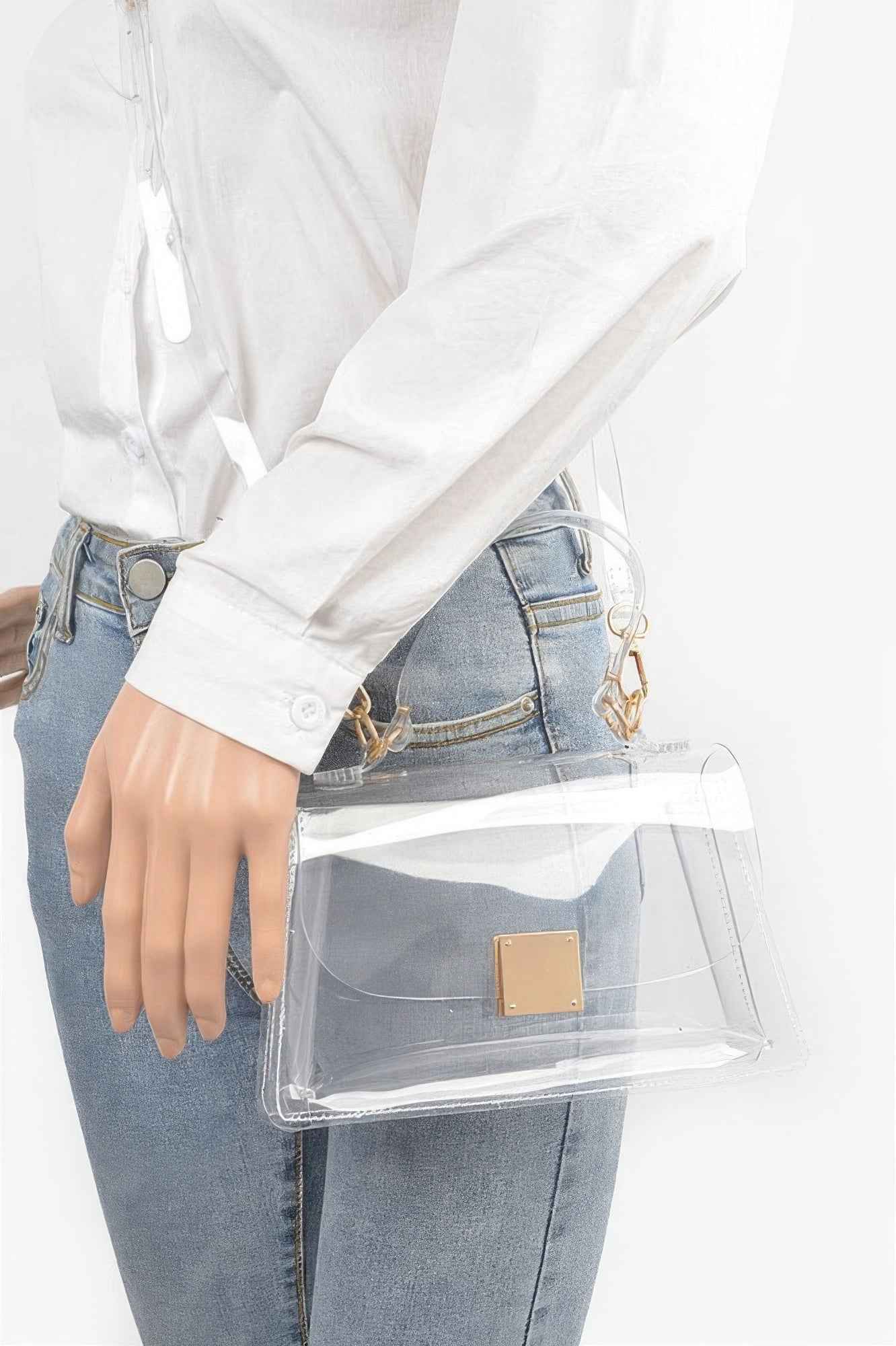 Transparent Top Handle Flap Clutch