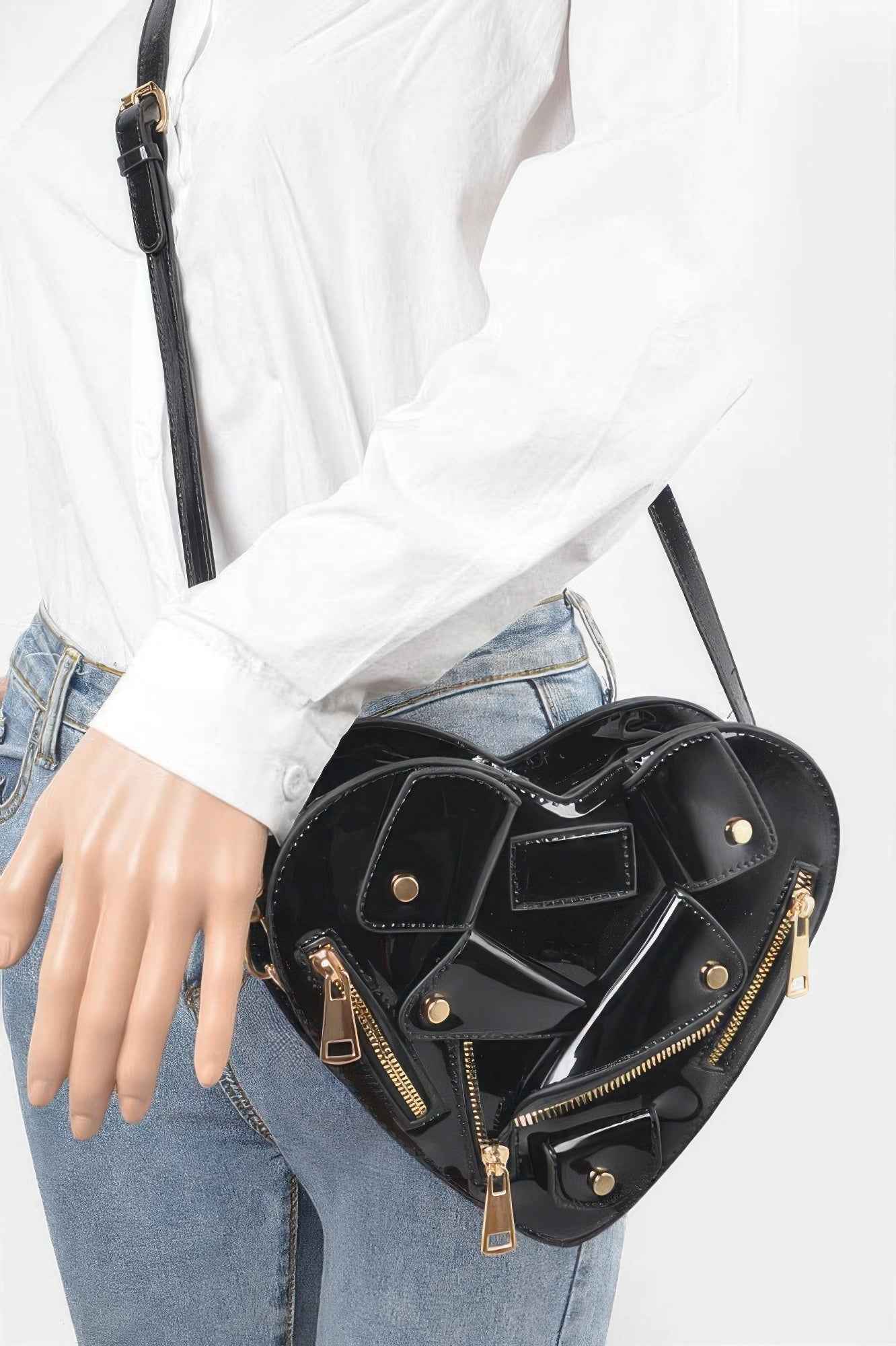 Heart Shape Jacket Crossbody Bag