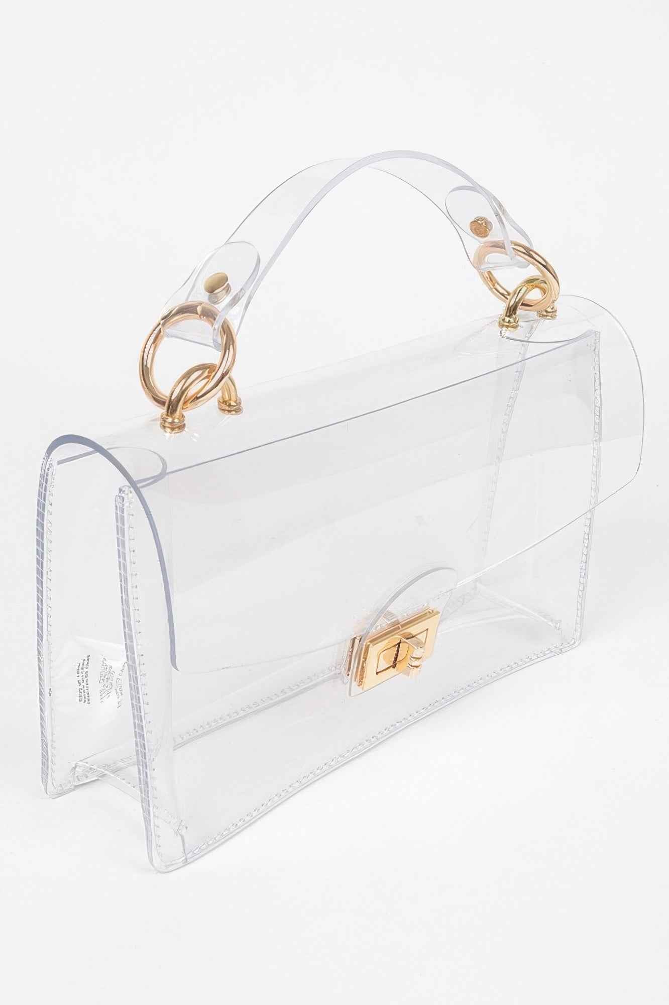 Transparent Metal Studded Flap Bag