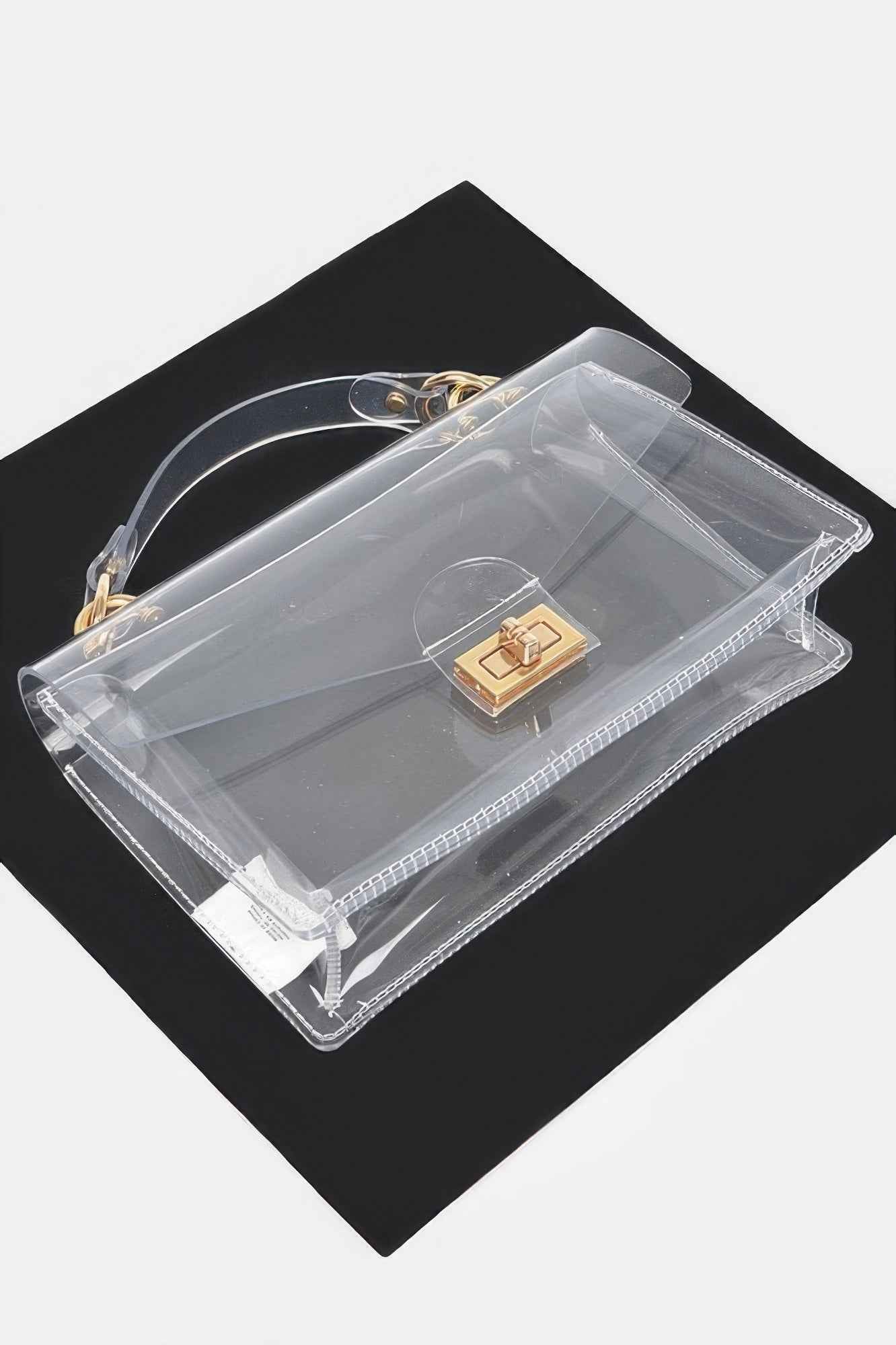 Transparent Metal Studded Flap Bag