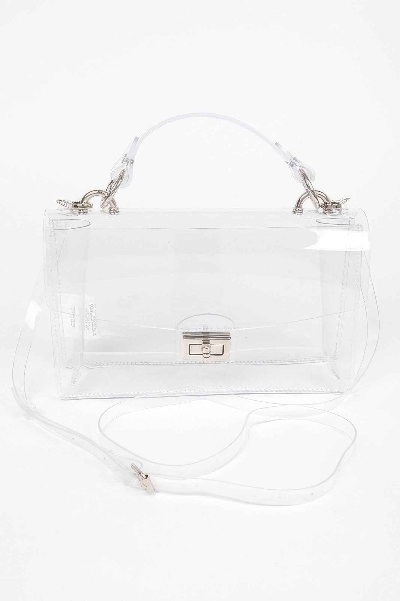 Transparent Metal Studded Flap Bag