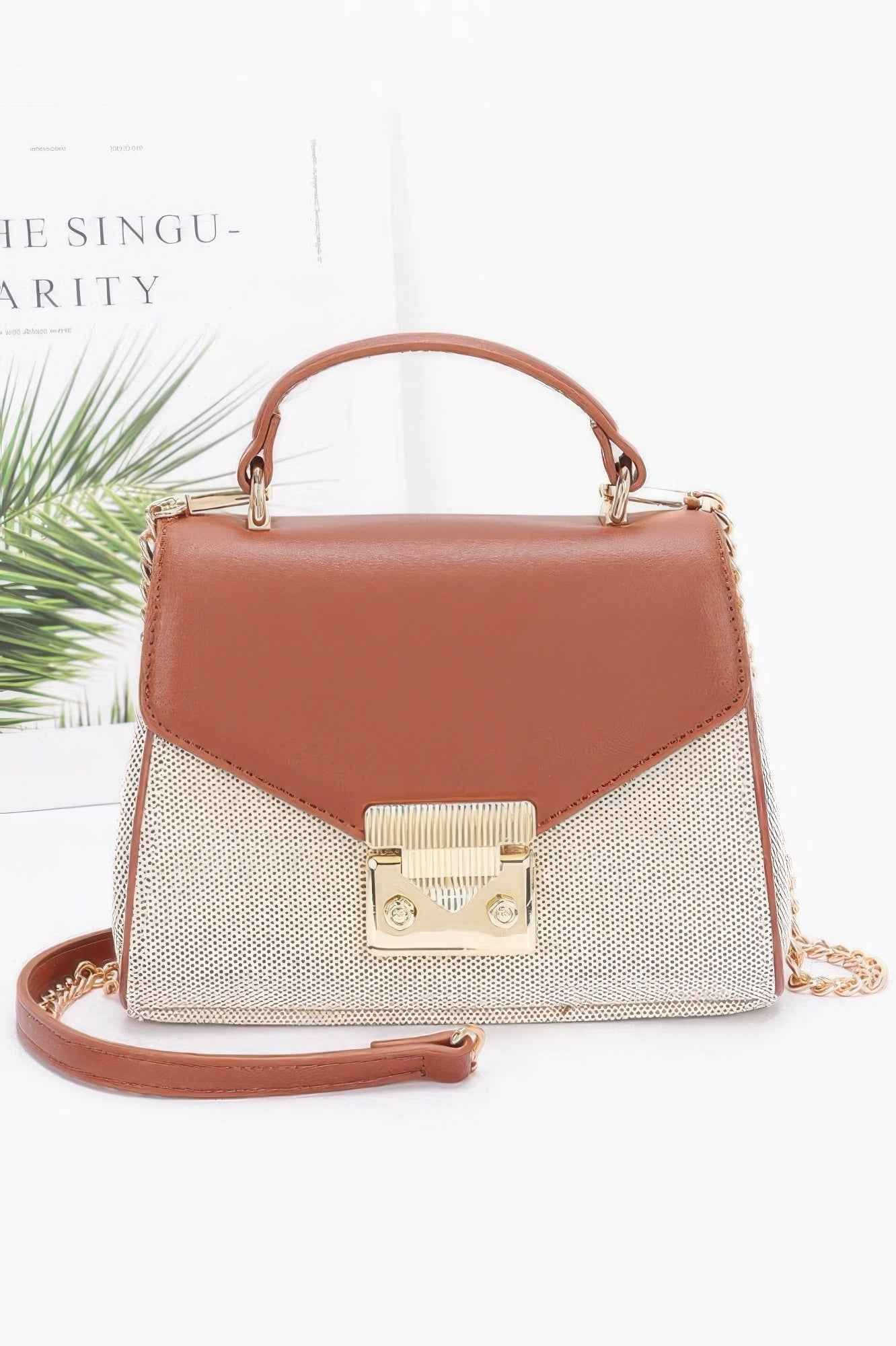 Canvas Top Handle Flap Bag