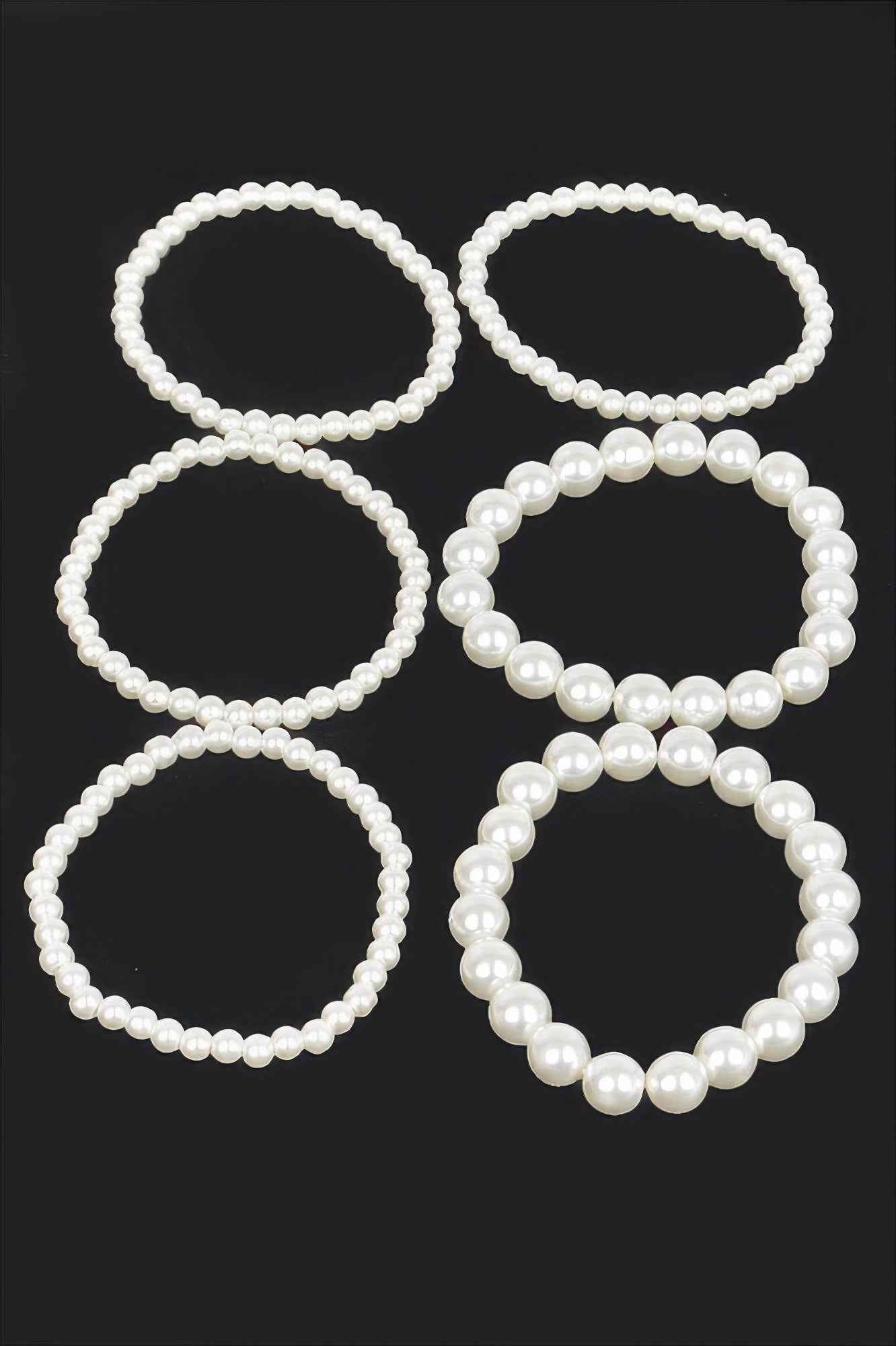 Multi Faux Pearl Stretch Bracelet