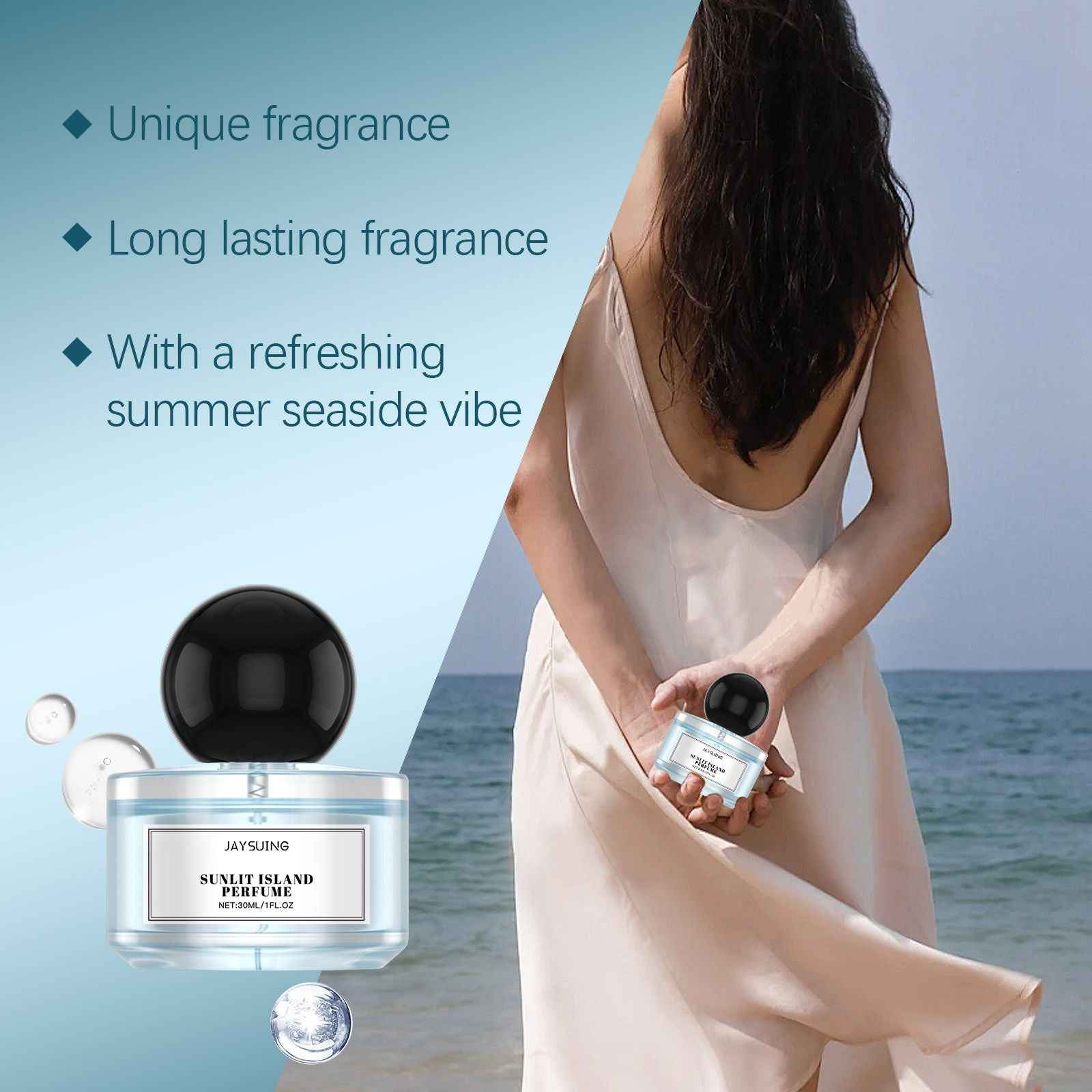 Jaysuing Sunlit lsland Perfume, Fresh Vitality Meet Romantic Dating Atmosphere Lasting Fragrance