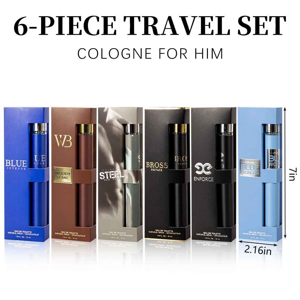 6pcs Set, 1.18fl.oz/35ml Each Bottle, Men's Eau De Toilette Spray, Long-Lasting Perfume, 6 Different Scent, Perfect for Dating, Daily Life, Parties, Gift Giving